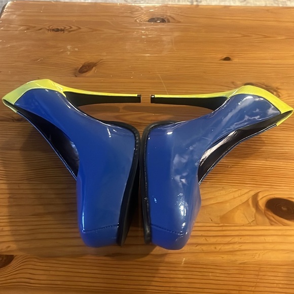 Simply Vera Vera Wang | Cobalt Blue Lime Green Platform Pump Heels 8.5 - Picture 5 of 10